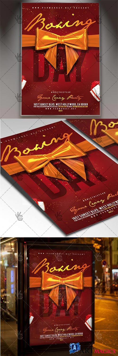 Boxing Day  Christmas Flyer PSD Template