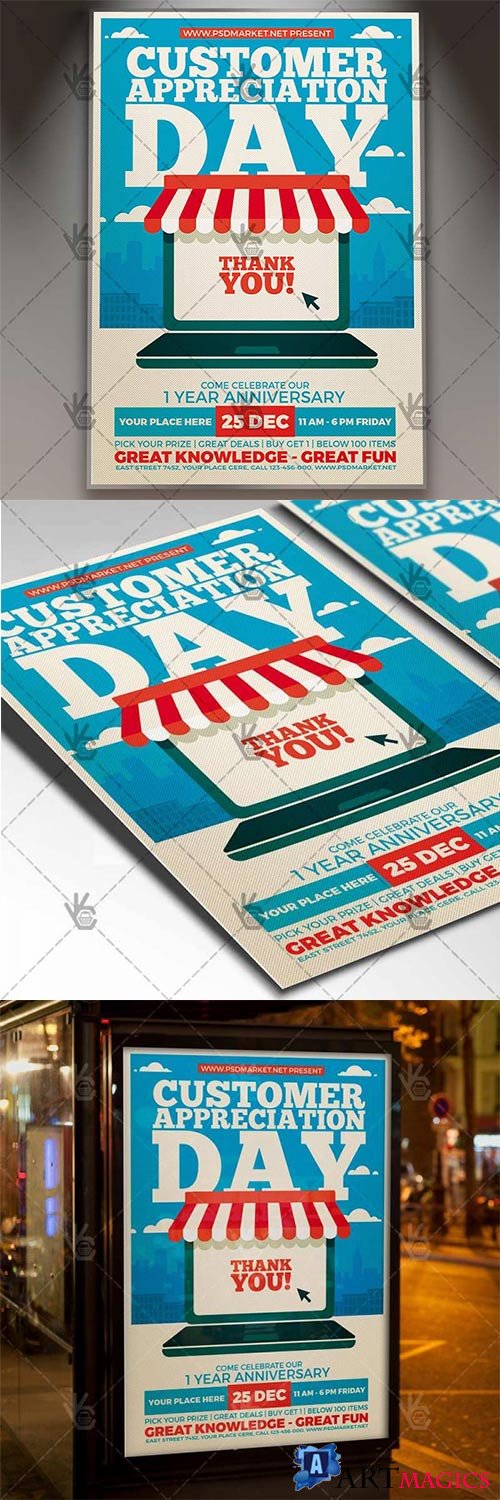 Customer Appreciation Day  Business Flyer PSD Template