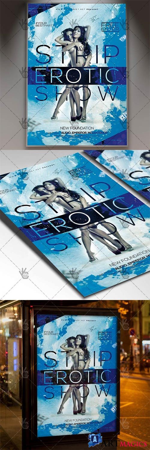 Strip Erotic Show  Club Flyer PSD Template