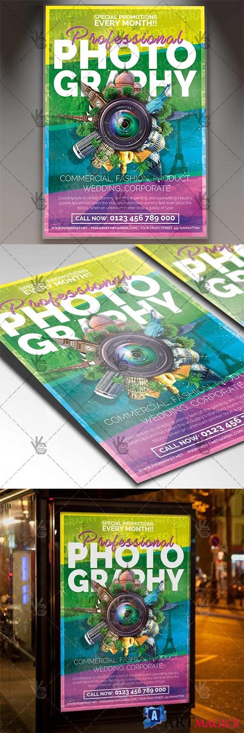 Photography  Business Flyer PSD Template