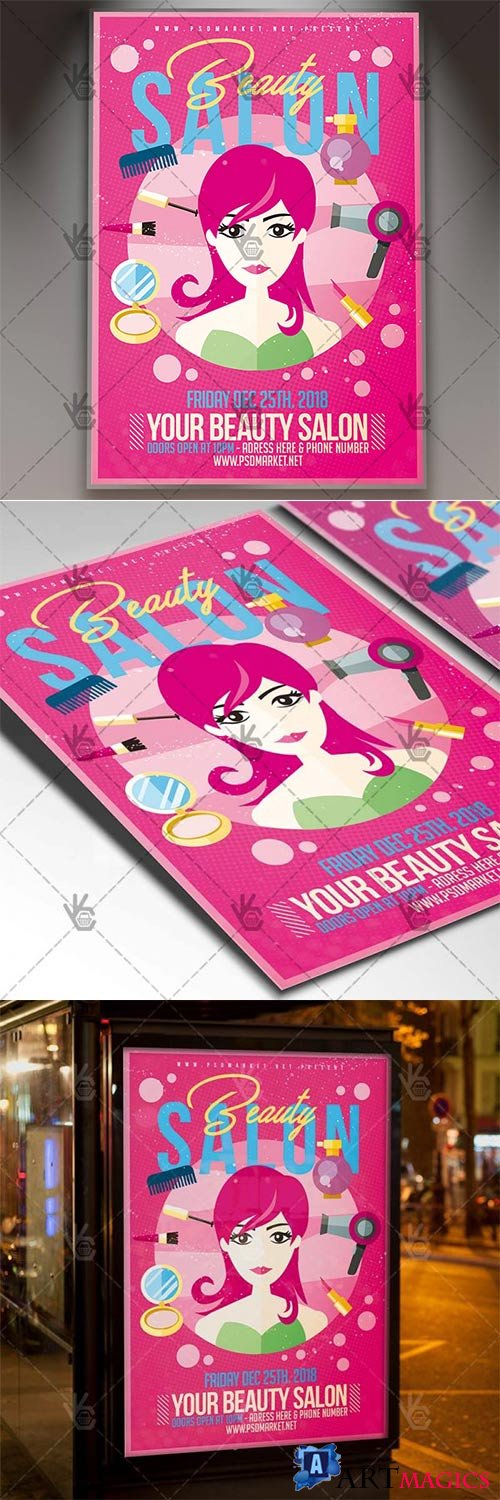 Beauty Salon  Business Flyer PSD Template