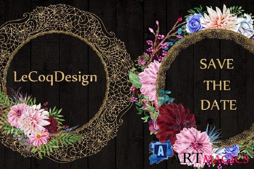 Gold Lace frames clipart - 1160423