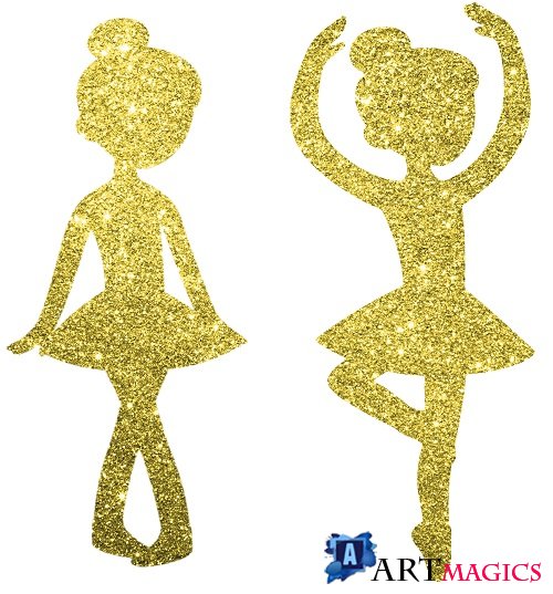 Gold Sparking Ballerinas
