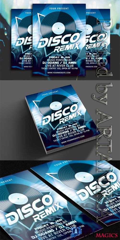 CreativeMarket - Disco Remix Party Flyer 1138654
