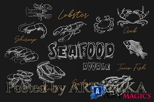 Seafood Handrawn Doodle