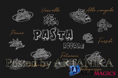 Pasta Handrawn Doodle