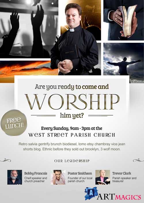 Worship psd flyer template