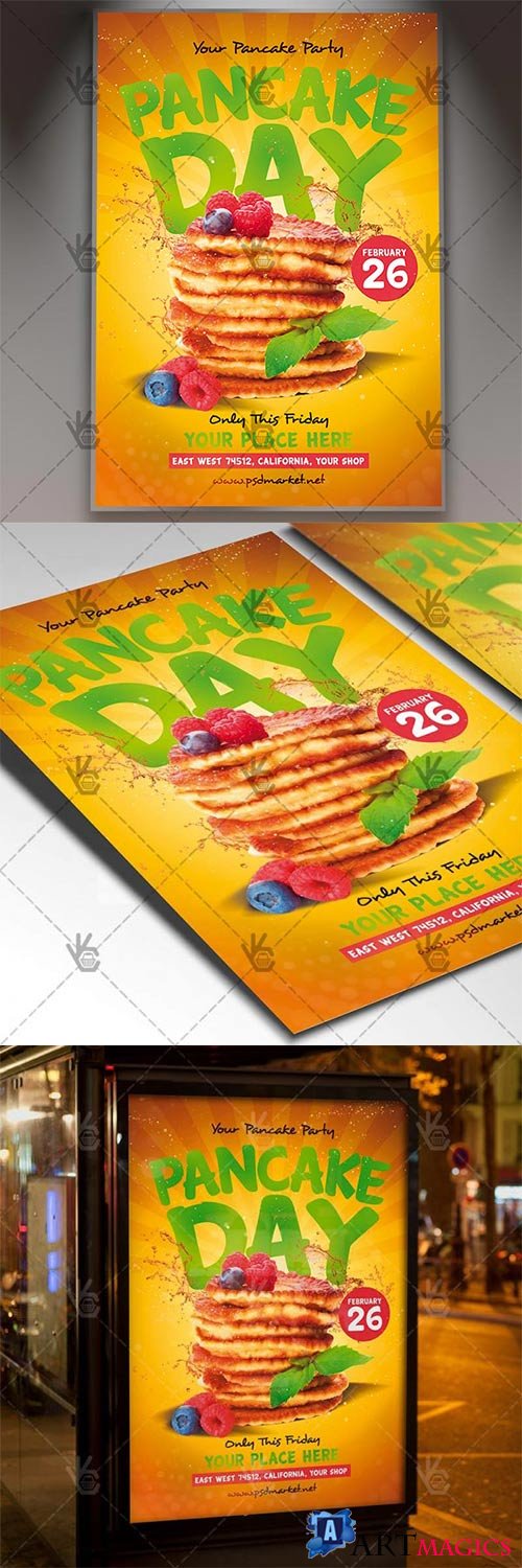 Pancake Day  Food Flyer PSD Template