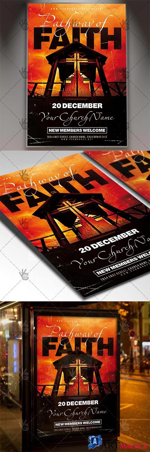 Pathway of Faith  Church Flyer PSD Template