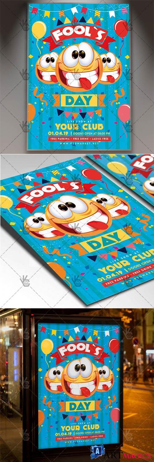 April Fools Day Flyer  Community PSD Template