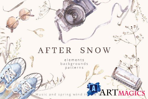 After Snow. Watercolor collection - 3718242