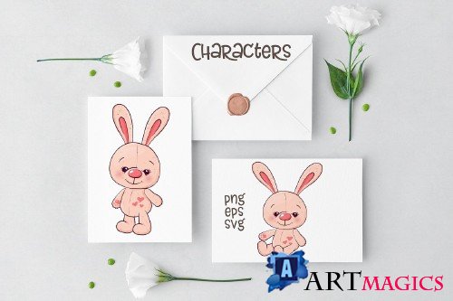 Cute Rabbit - vector clip art - 3717345