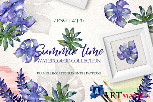 Summertime Watercolor png - 3714365