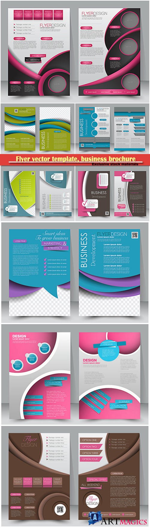 Flyer vector template, business brochure, magazine cover # 8