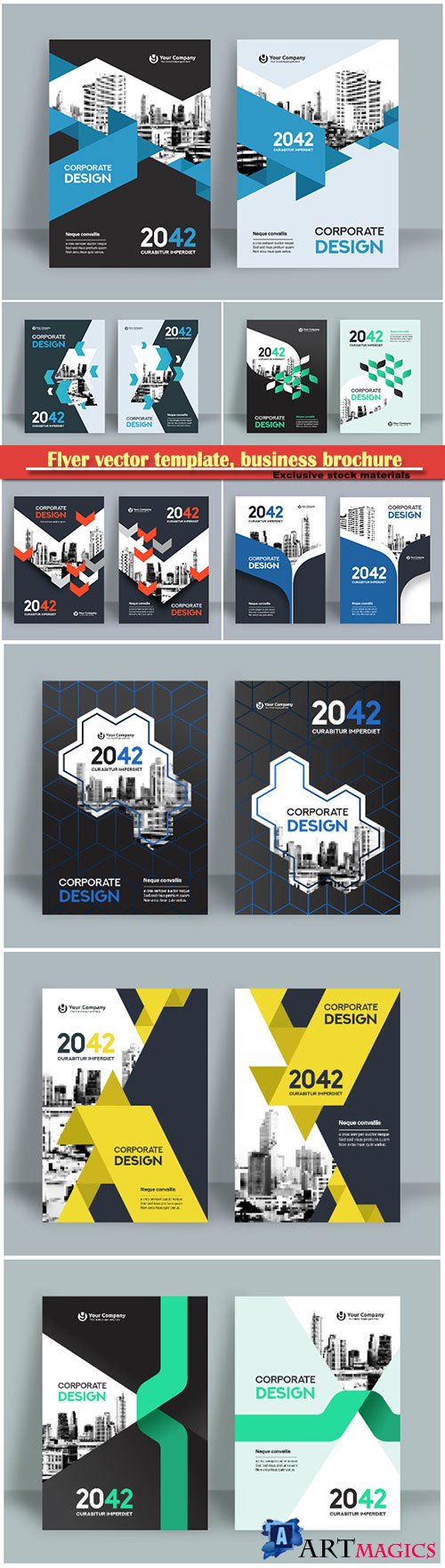 Flyer vector template, business brochure, magazine cover # 10