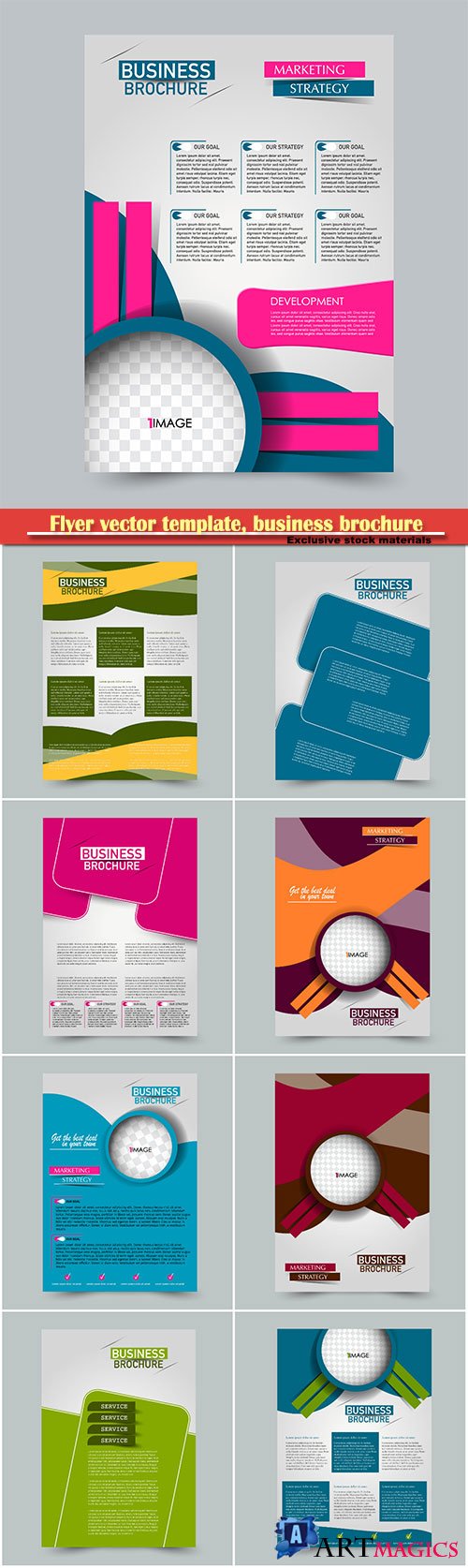 Flyer vector template, business brochure, magazine cover # 6