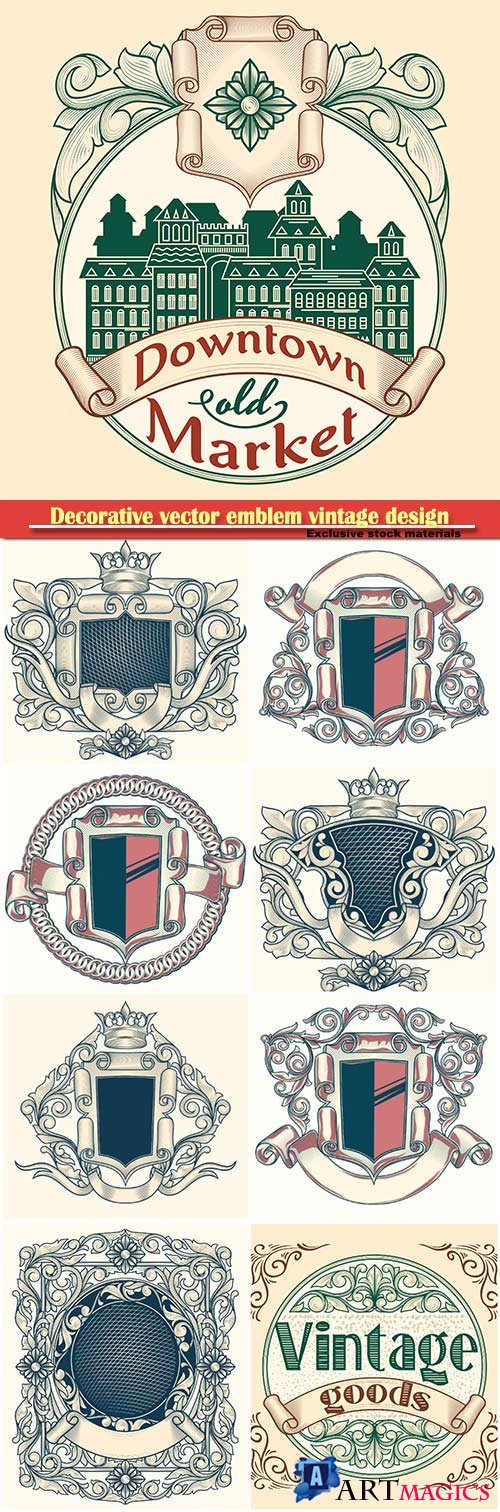 Decorative vector emblem vintage design