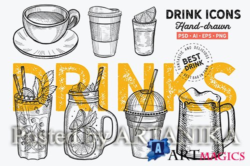 Drinks Hand-Drawn Graphic