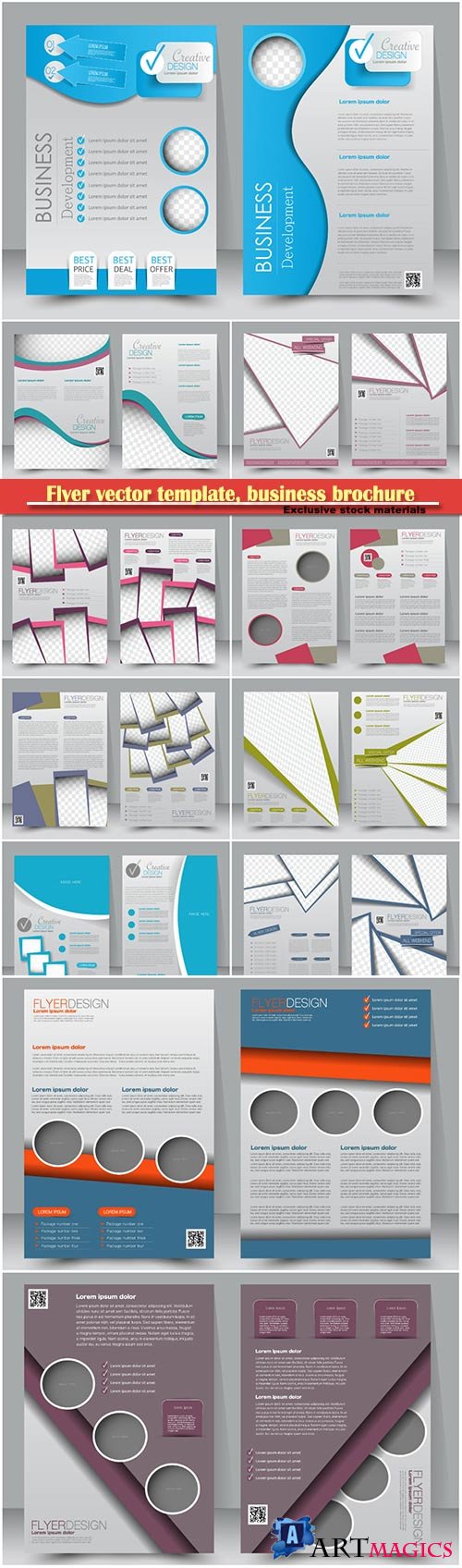 Flyer vector template, business brochure, magazine cover # 12