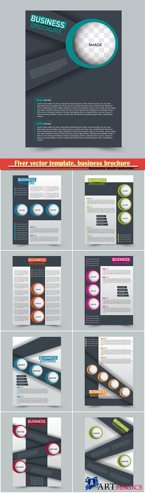 Flyer vector template, business brochure, magazine cover # 13