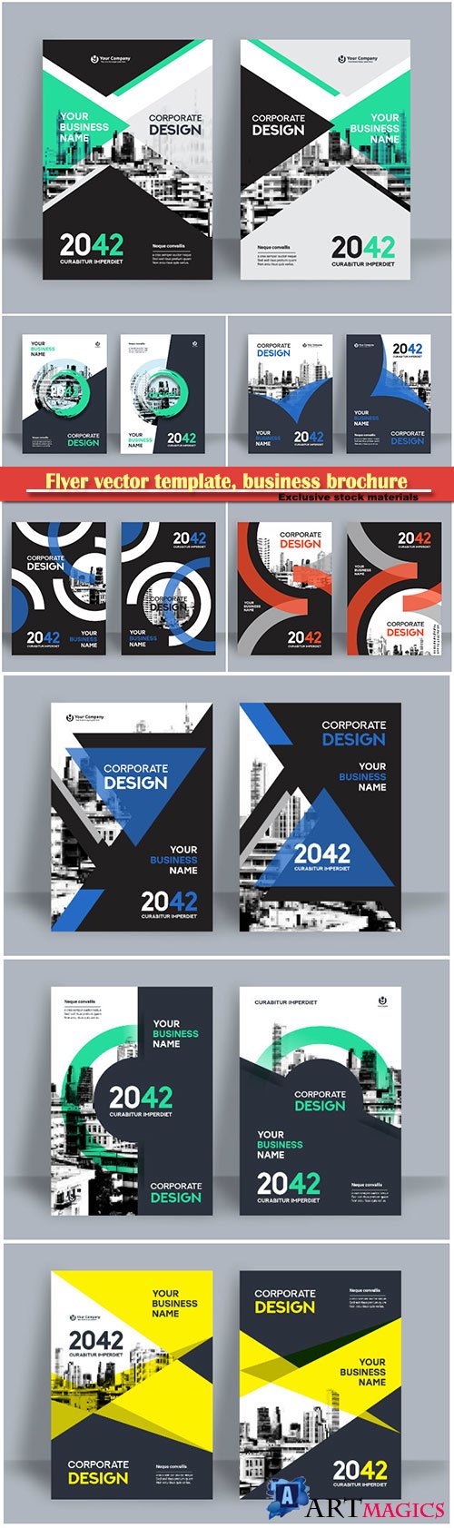 Flyer vector template, business brochure, magazine cover # 15