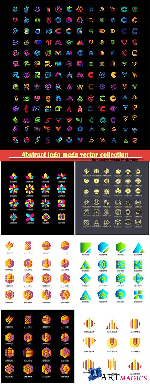 Abstract logo mega vector collection