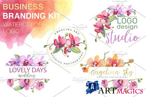 LOGO with beautiful orchids - 3727251