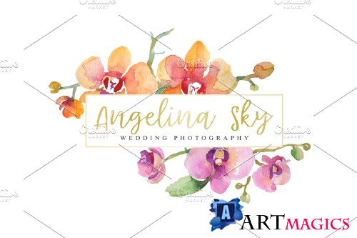 LOGO with beautiful orchids - 3727251