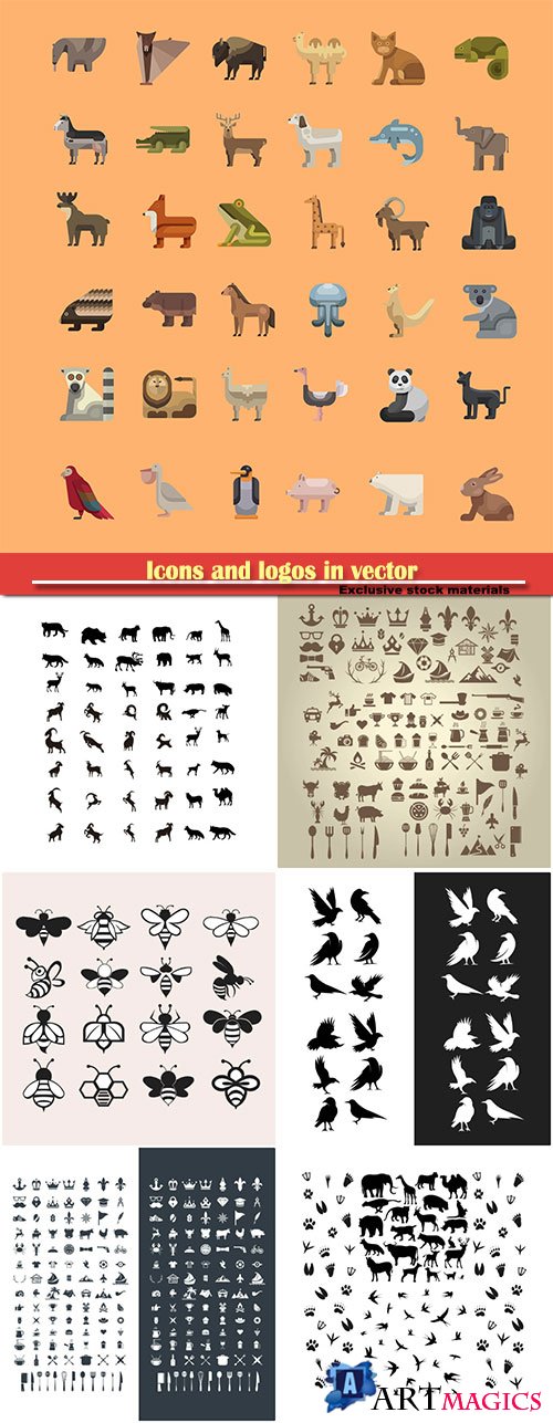 Icons and logos in vector