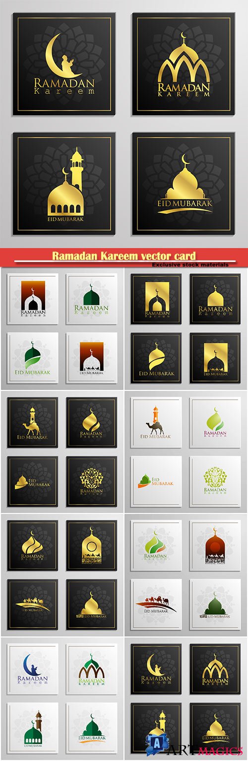 Ramadan Kareem vector card, islamic background