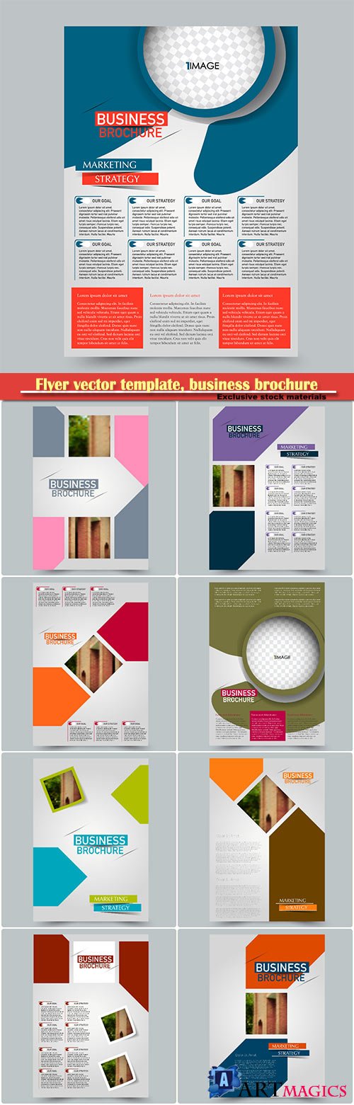 Flyer vector template, business brochure, magazine cover # 21