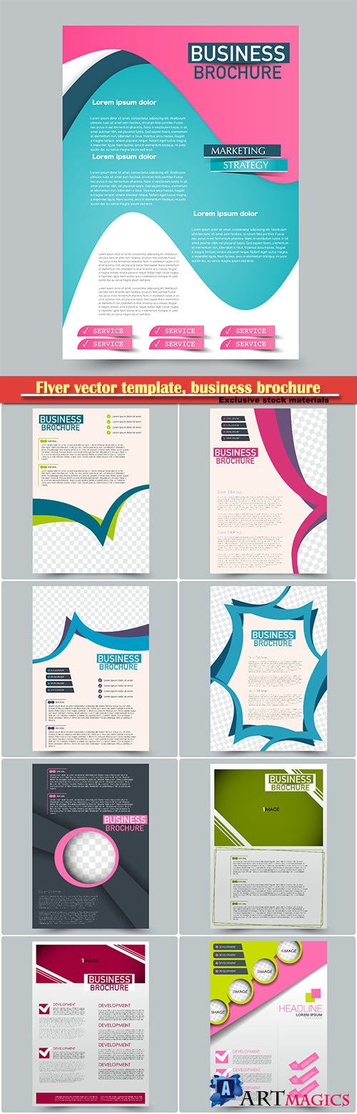 Flyer vector template, business brochure, magazine cover # 22