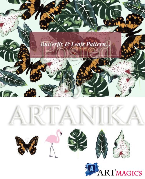 Butterfly & Leafs Pattern