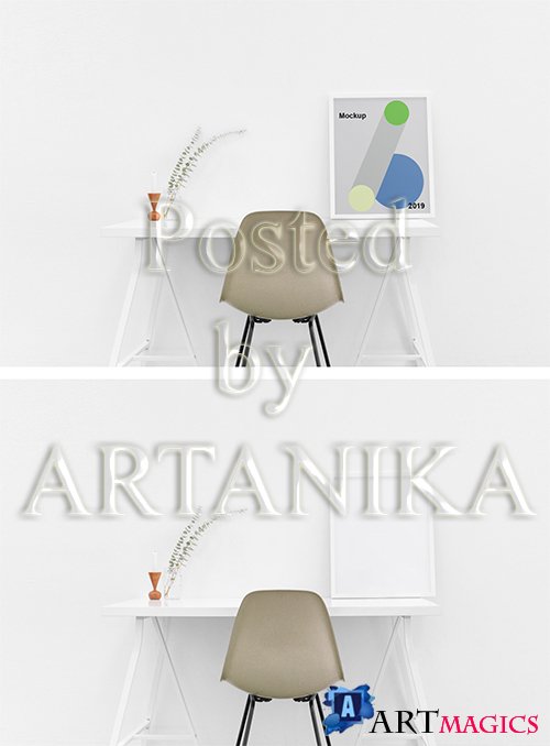 Poster on Table Mockup