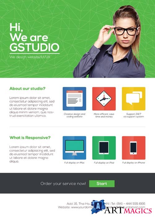 Web Design Studio psd flyer template