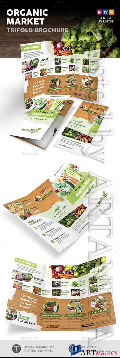 GraphicRiver - Organic Market Trifold Brochure 3 21267130