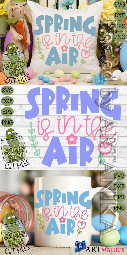 Designbundles - Spring is in the Air SVG Cut File with Floral Elements