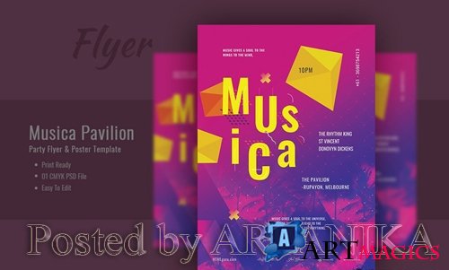Musica Pavilion Party Flyer and Poster Template