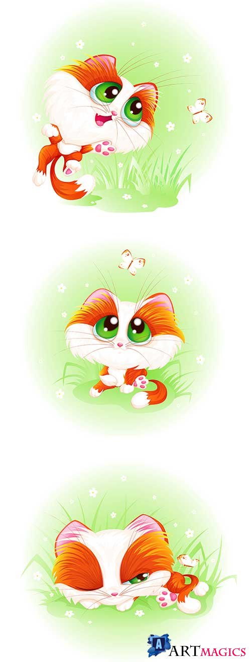       -   / Cute kitten - Vector Graphics