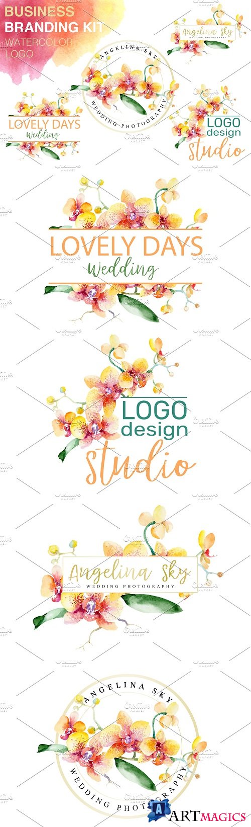 LOGO with beautiful orchids - 3736458