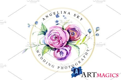 LOGO with roses and wildflowers - 3736508