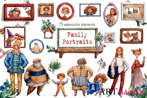 Family Portraits - Watercolor Set - 3516112