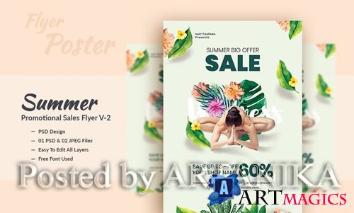 Summer Promotional sales PSD Flyer and Poster V-2