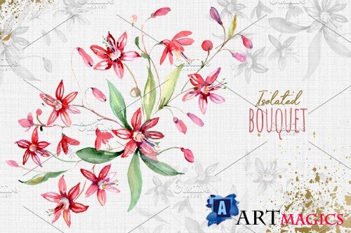 Bouquets may sun red Watercolor png - 3737858