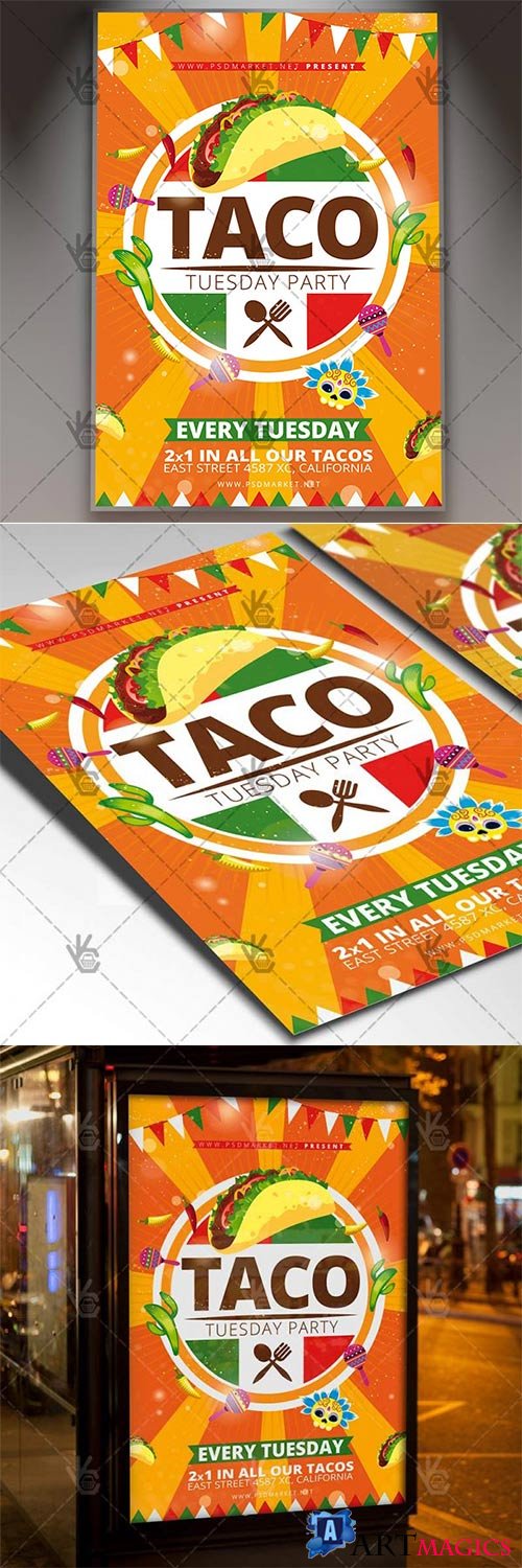 Taco Tuesday  Mexican Flyer PSD Template