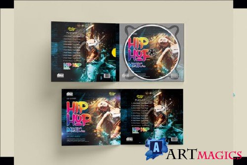 Hip Hop - PSD Mockup to Your CD Artwork