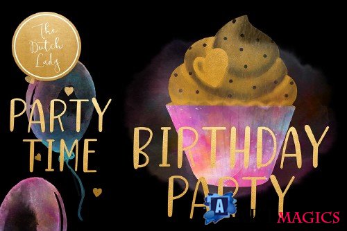 Unicorn Birthday Party Clipart Set - 3739621