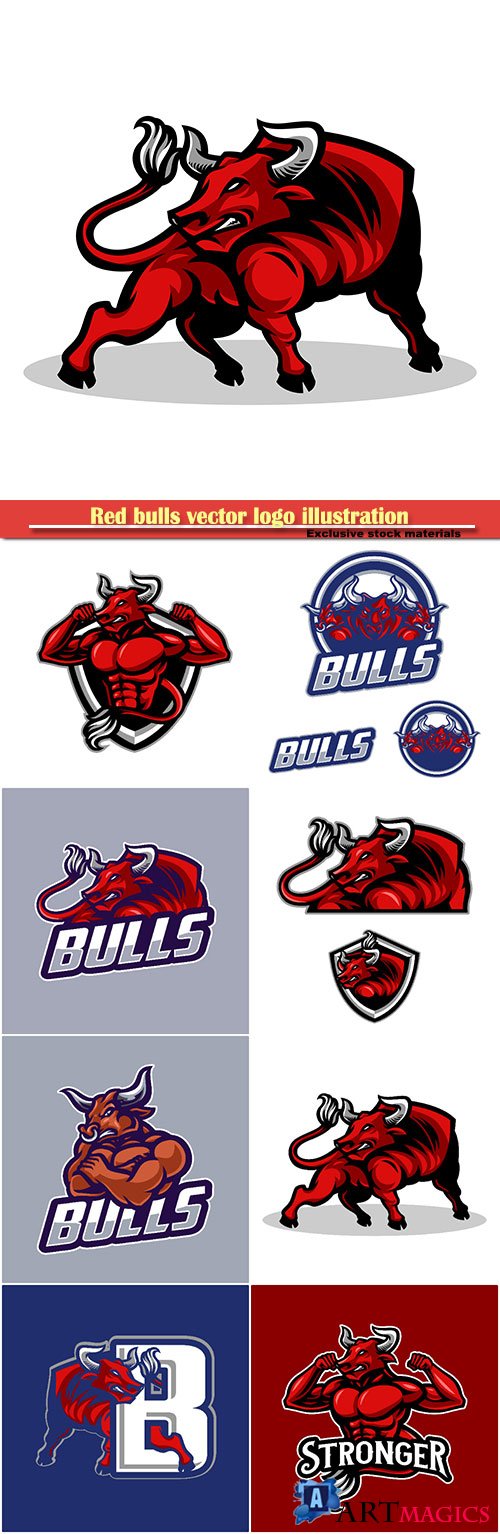 Red bulls vector logo illustration
