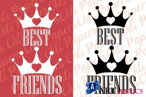 Best Friends Clipart,Girls clipart,Custom besties clipart - 253124