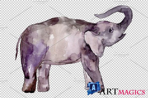 Elephant Watercolor png - 3743682